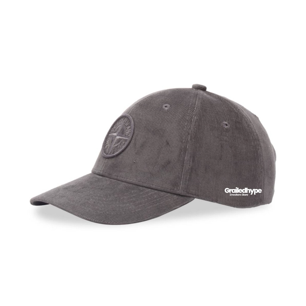 Stone Island Micro Corduroy Cap Charcoal (100% Authentic)