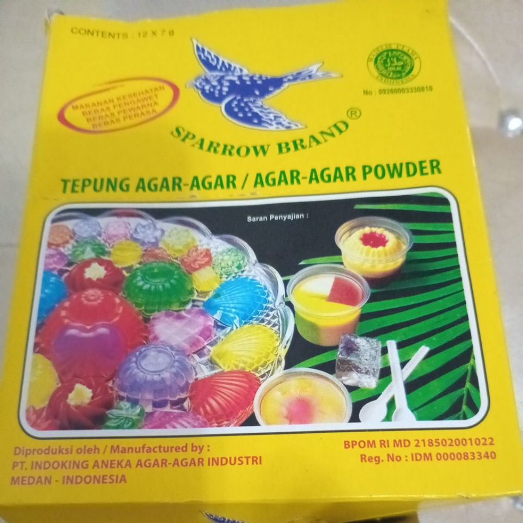 

Tepung Agar-Agar Swallow Globe Brand berwarna putih polos yang dikenal no1
