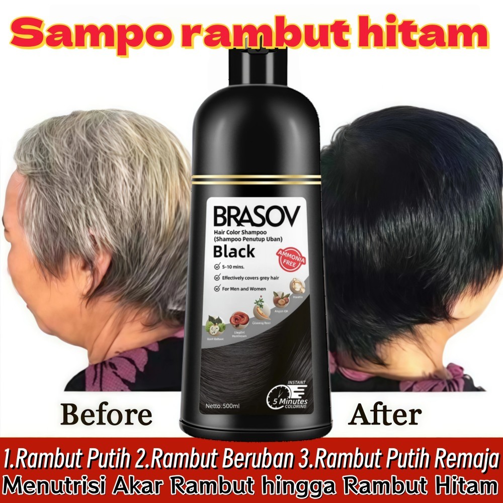 BRASOV Shampoo Penghitam Rambut Uban / Shampoo Penghilang Uban / Anti Uban Original