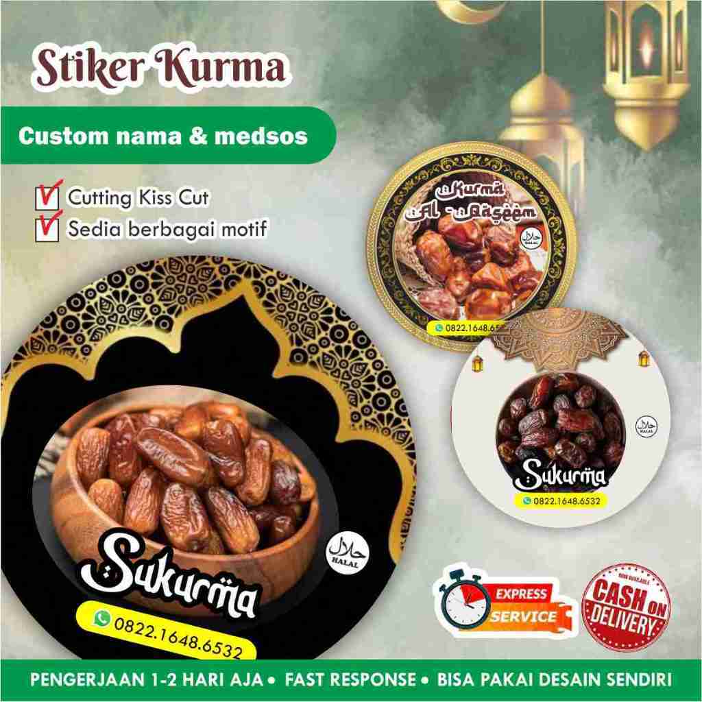 

[170 pcs] Stiker Kurma Cromo bulat / Label kemasan makanan minuman / promosi / Stiker murah