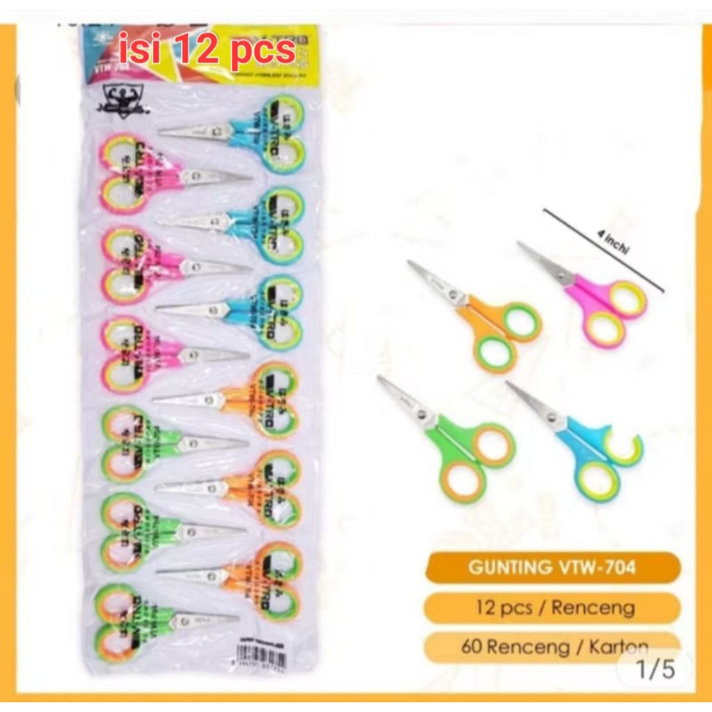 

Gunting Warna 12 Pcs Stainless Steel
