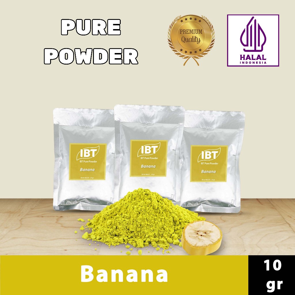 

Pure Banana powder. Impor Taiwan. Bubuk Essence Pisang Murni Kualitas Bagus Sachet