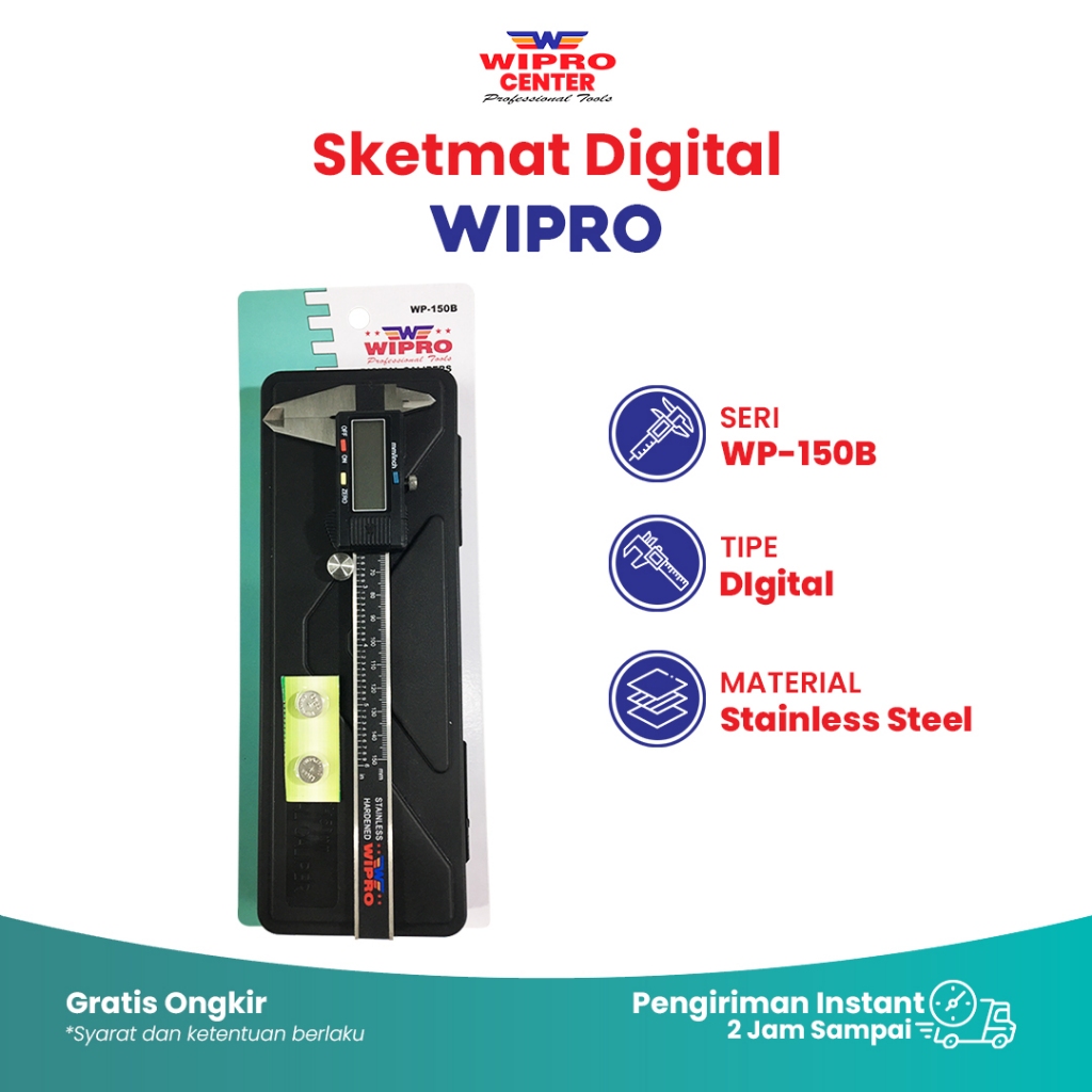 WIPRO WP-150B Sketmat Digital / Jangka Sorong Digital / Vernier Caliper Wipro
