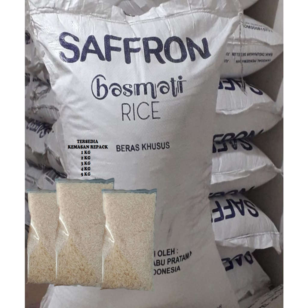 

Beras Basmati SAFFRON Creamy Sella Kemasan Repack 3kg Basmati Rice