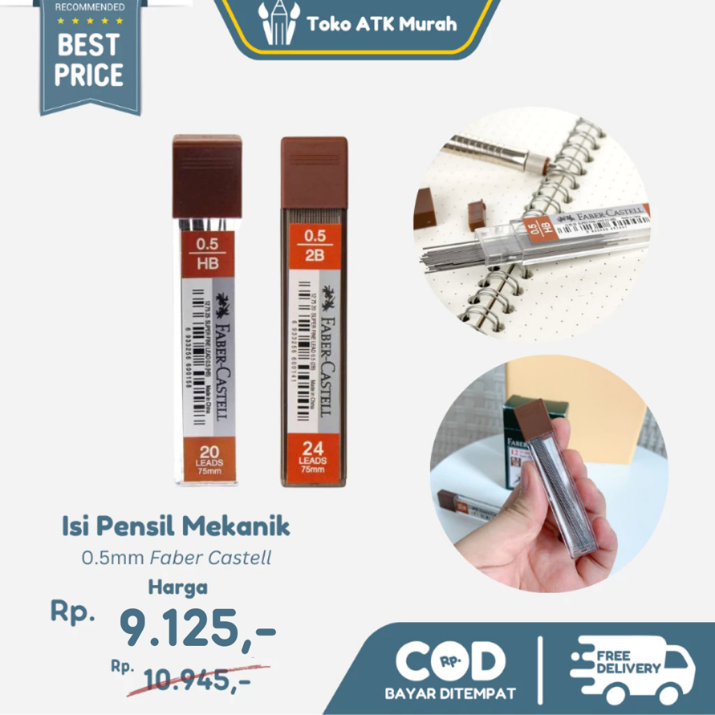 

Isi Pensil Mekanik Faber Castell 0.5 2B / HB ( 0.5 mm )