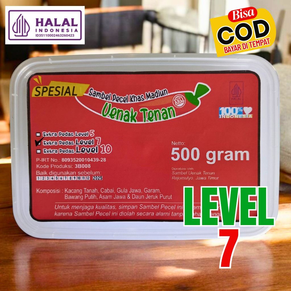 

Sambal Pecel Uenak Tenan 500g Extra Pedas Level 7