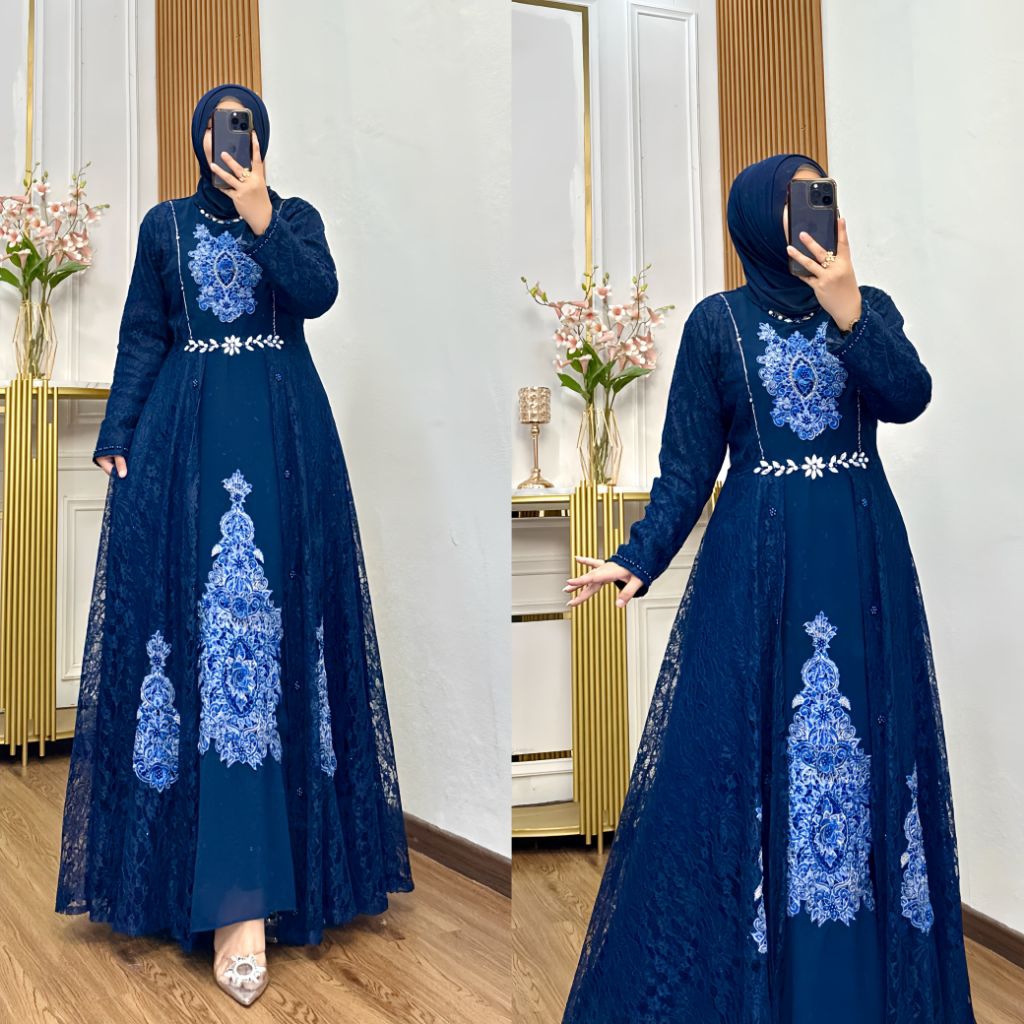 Gamis Brukat Bordir / Gamis Brukat premium mewah / Gamis pesta mewah / Gamis Brukat / Gamis / Gamis 