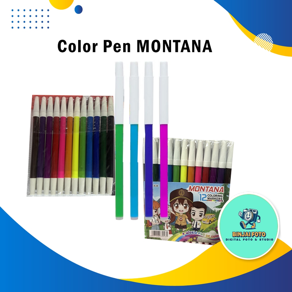 

Color Pen MONTANA 12 Warna – Spidol Warna Anak Sekolah