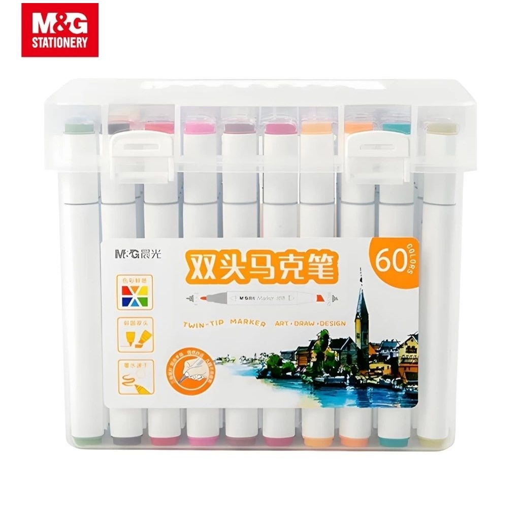 

M&G Twin Tip Marker 60 Colors – Spidol Dua Ujung Warna Lengkap Premium