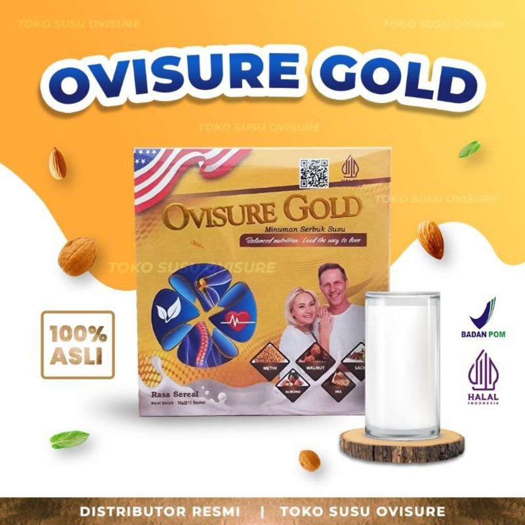 

New Ovisure Gold Official Store Asli Susu Bubuk Murni Vitamin Mengobati Nyeri Sendi Ampuh - Ovisure Gold Milk 1 Box Isi 12 Sachet 360gram 100% Halal Original BPOM