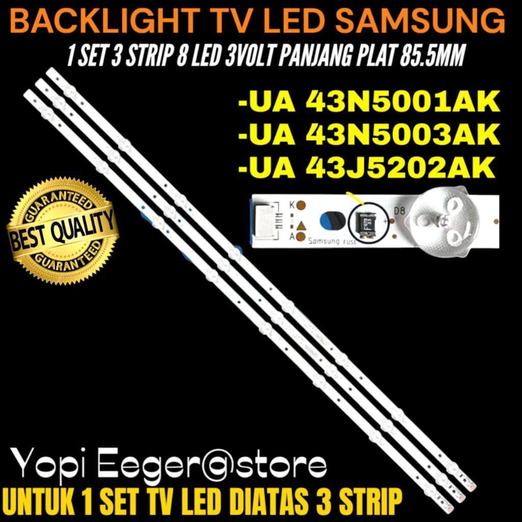 BACKLIGHT TV LED SAMSUNG 43 INCH UA-43N5001AK- UA-43N5003AK- UA-43J5202AK BACKLIGHT TV 43 INCH