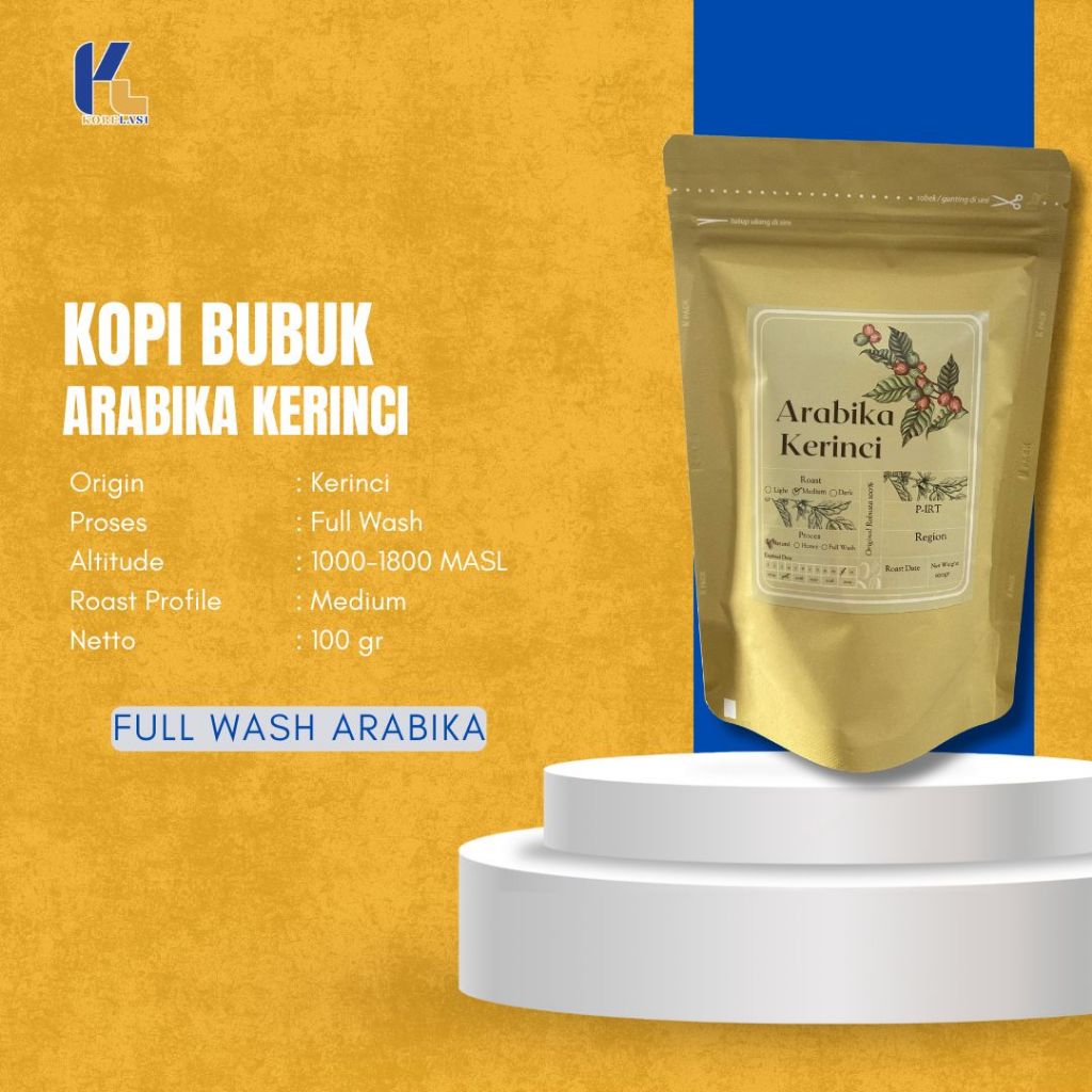 

Kopi bubuk arabika kerinci full wash