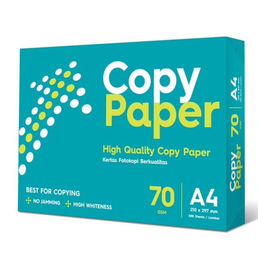 

KERTAS A4 70 COPY PAPER / PAPER A4 / KERTAS A4 / HVS A4 / A4 70/ HVS PUTIH/ KERTAS PHOTOCOPY