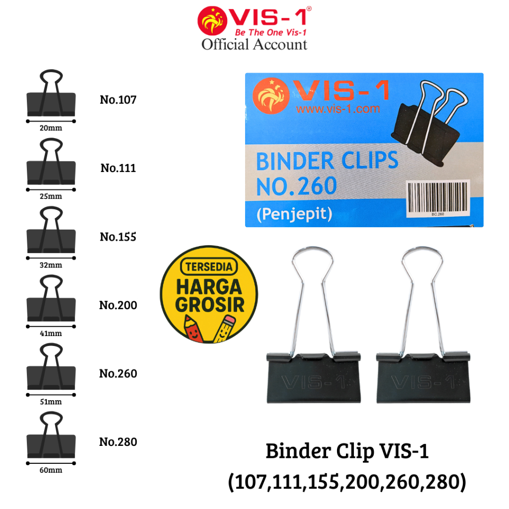 

VIS-1 Binder Clip / Klip Penjepit Kertas