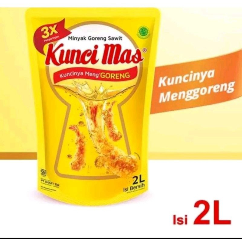

Minyak goreng Sawit Kuncimas 3x Penyaringan kemasan 2liter @2dus
