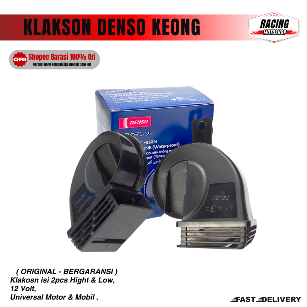 KLAKSON KEONG Klakson Motor MOBIL DENSOO WATERPROOF 12VOLT klakson sepeda motor - Klakson Keong