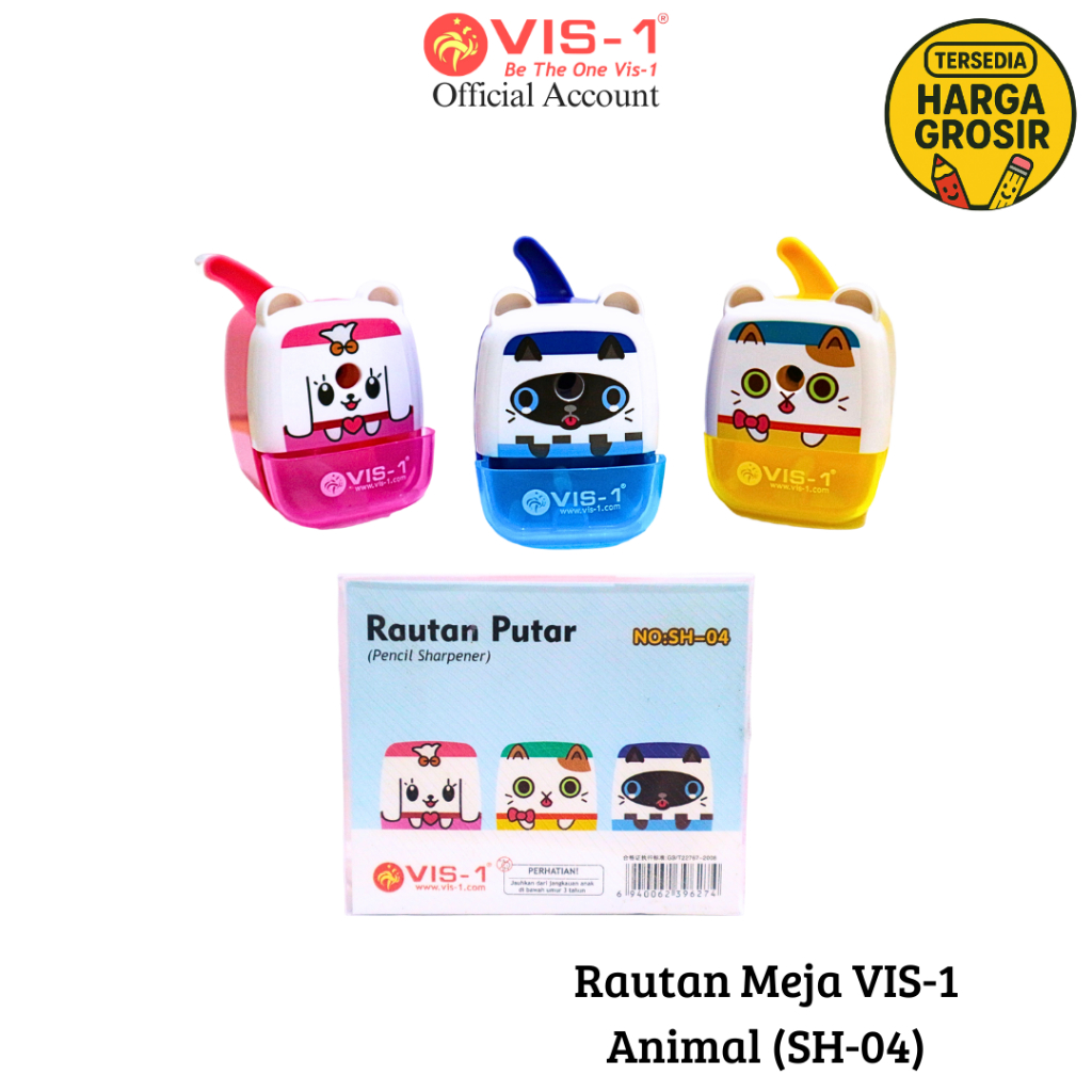 

VIS-1 Rautan Meja Animal SH-04 / Rautan Putar / Serutan Pensil / Rautan Meja Karakter