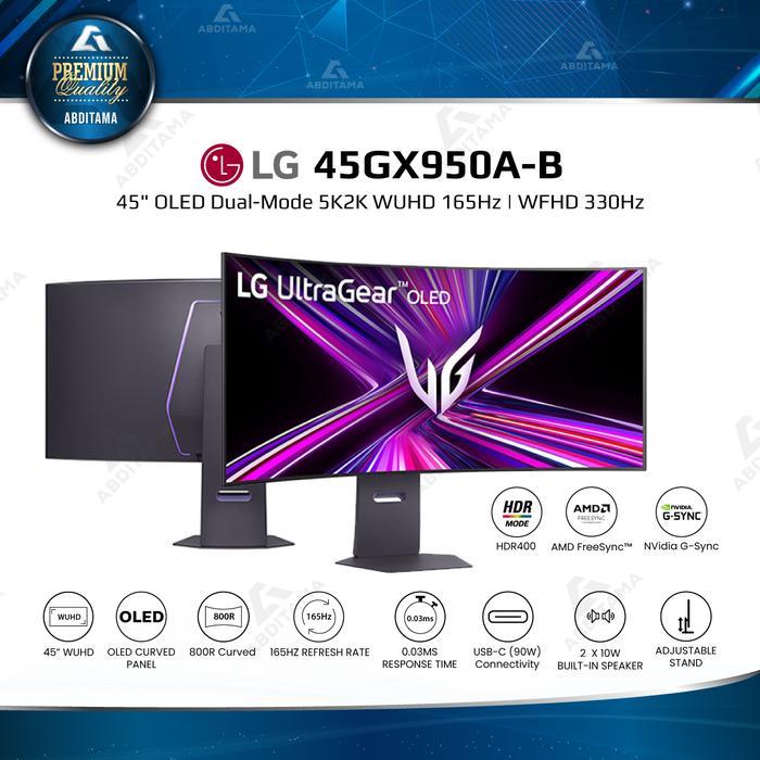 Monitor OLED LG UltraGear 45GX950A-B 45" Dual-Mode 5K2K 5120x2160 WUHD 165Hz | WFHD 330Hz HDMI 2.1 D