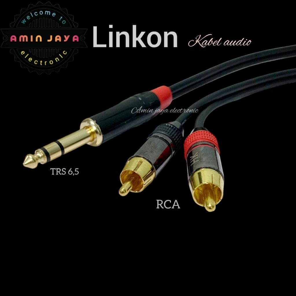 Kabel jack akai stereo to rca kabel jack akai trs 6,5 to dua rca