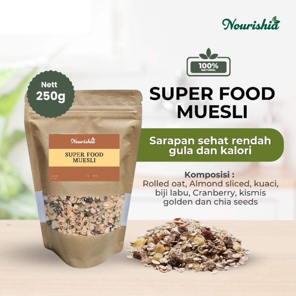 

Muesli Super Healthy Food 250gr - Fruit & Roasted Seed Sarapan Sehat