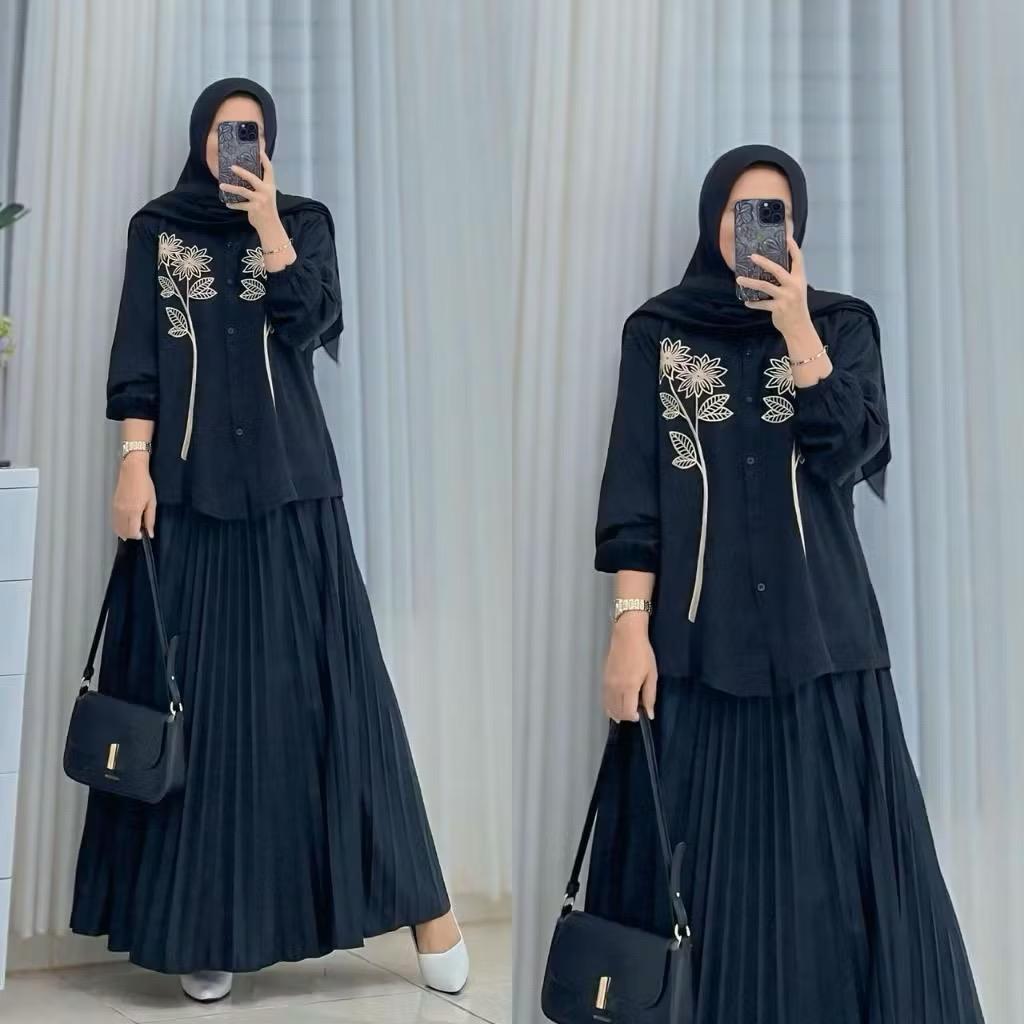 Munira kemeja bordir Katun LD 110 // kemeja kerja // kemeja busui wanita // atasan wanita kekinian /