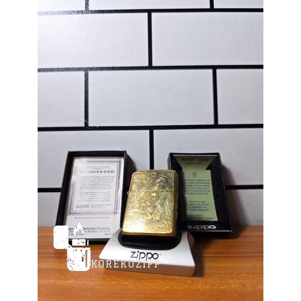 Zippo Armor Dragon Qhillin 5 Side Special Edition With Seal Orange