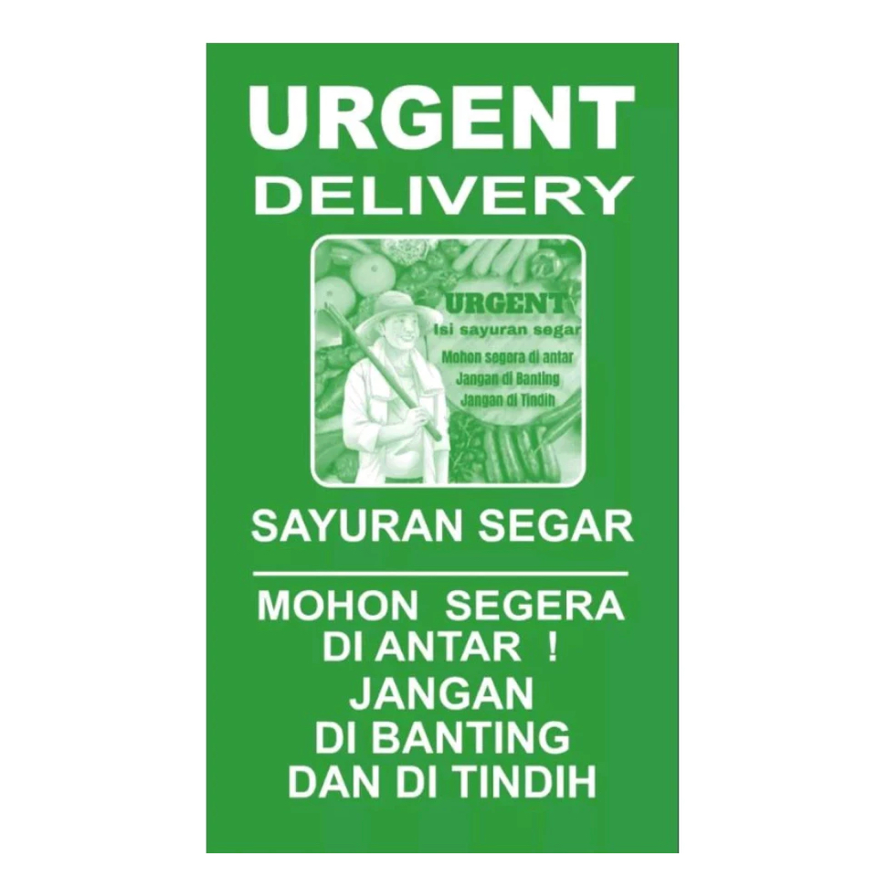 

STIKER SAYURAN UK 7.5 X 12.5 CM URGENT DELIVERY FOOD DELIVERY FRAGILE FW