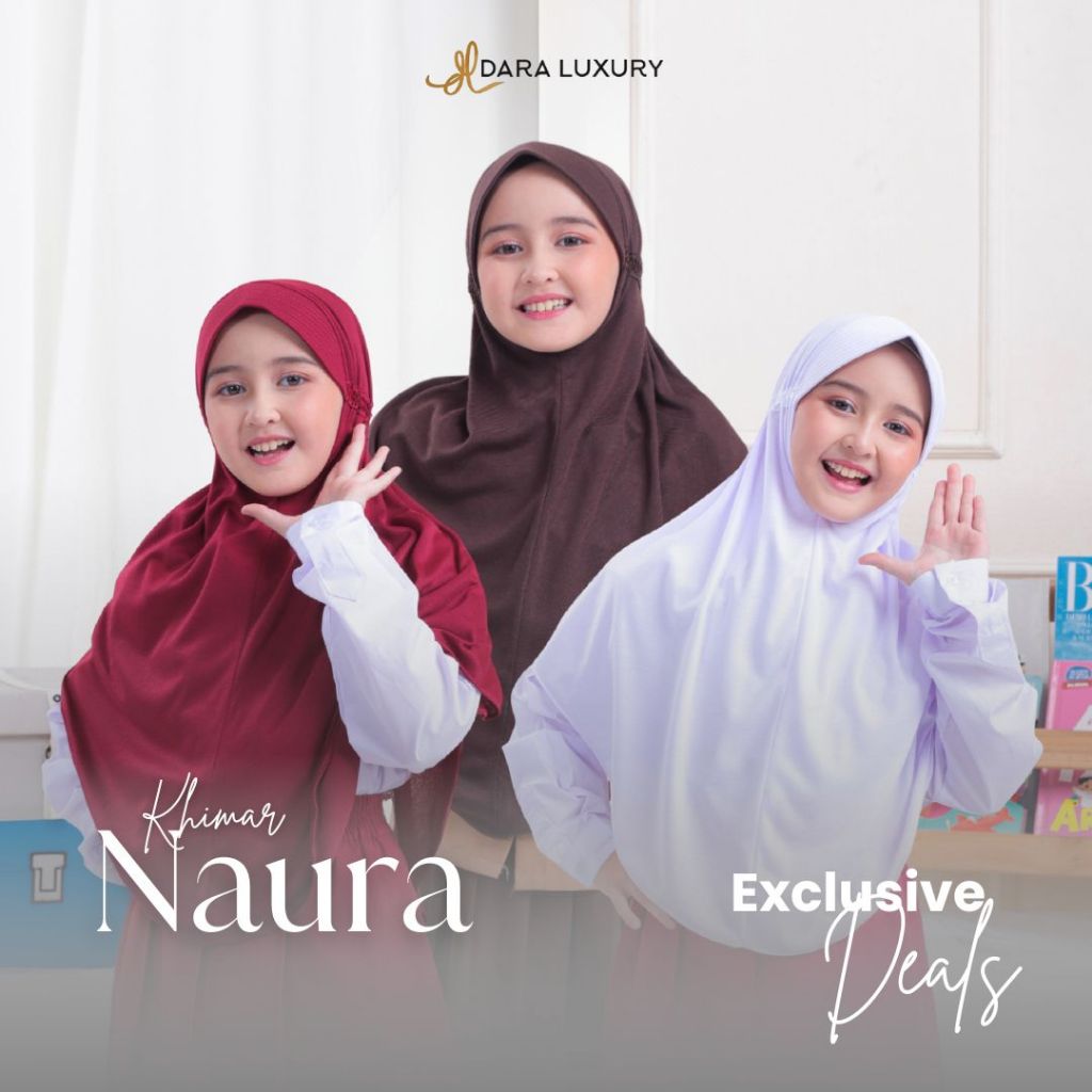 Dara Luxury | Khimar Naura | Hijab Instan Anak Bahan Katun Comfort