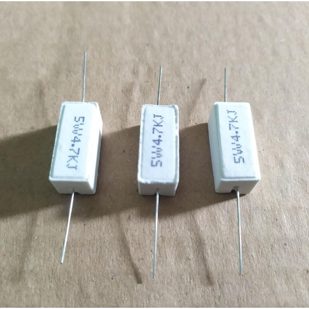 R kapur 4k7 4,7K 4.7K 5w 5watt 5 watt Resistor balok kilo
