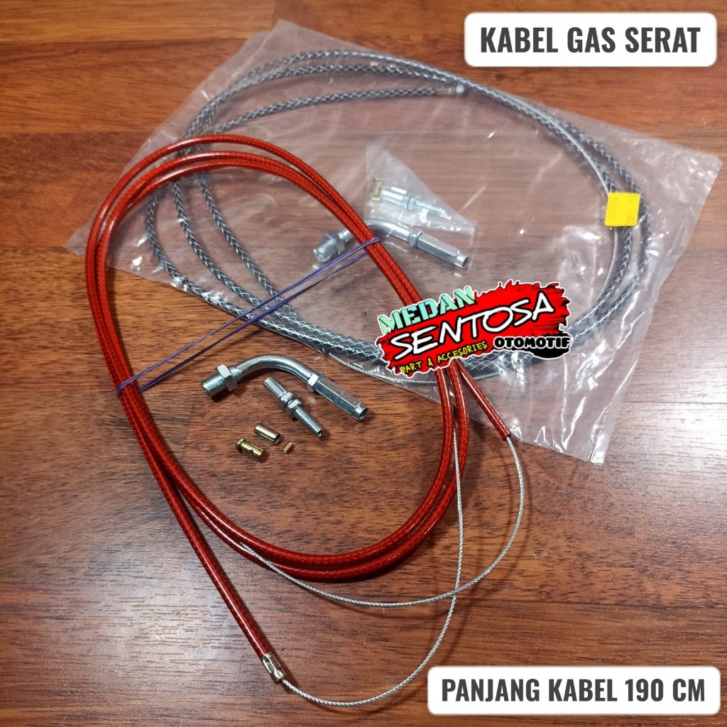 KABEL GAS SERAT UNIVERSAL SEMUA JENIS GAS SPONTAN MOTOR PANJANG KABEL 190 CM