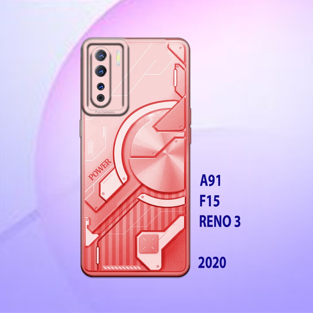 Silikon oppo A91 - oppo F15 - oppo Reno 3 _Casing case Proteksi HP bahan Lentur Tebal Hitam bening