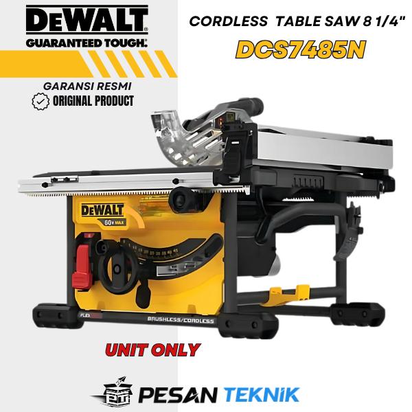 Mesin Gergaji Kayu Meja Table Saw Cordless Brushless Table Saw 8 1/4" DEWALT DCS7485N