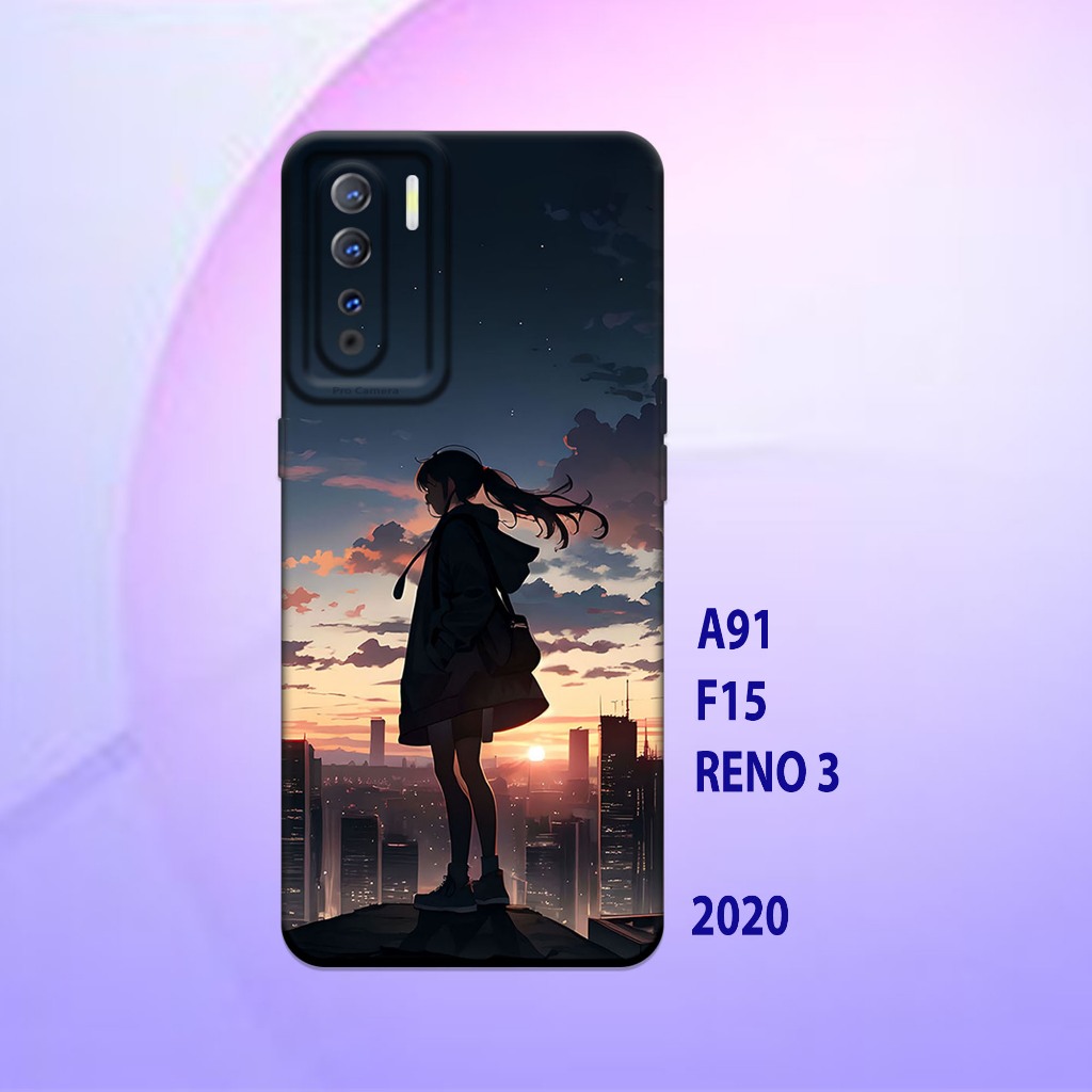 Silikon oppo A91 - oppo F15 - oppo Reno 3 _Casing case Proteksi HP bahan Lentur Tebal Hitam bening