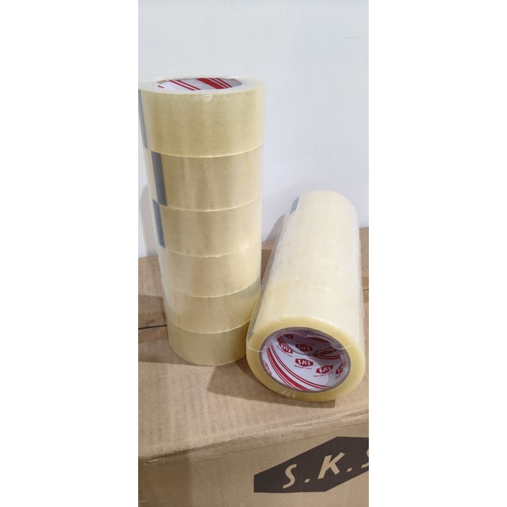 

(6 pcs) Isolasi Selasiban Lakban 2 inch Bening merek SKS 2" 45mm x 90 Yard