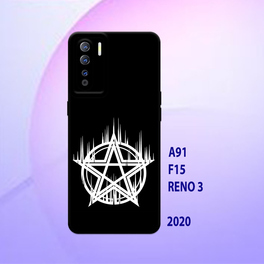 Silikon oppo A91 - oppo F15 - oppo Reno 3 _Casing case Proteksi HP bahan Lentur Tebal  Warna Hitam