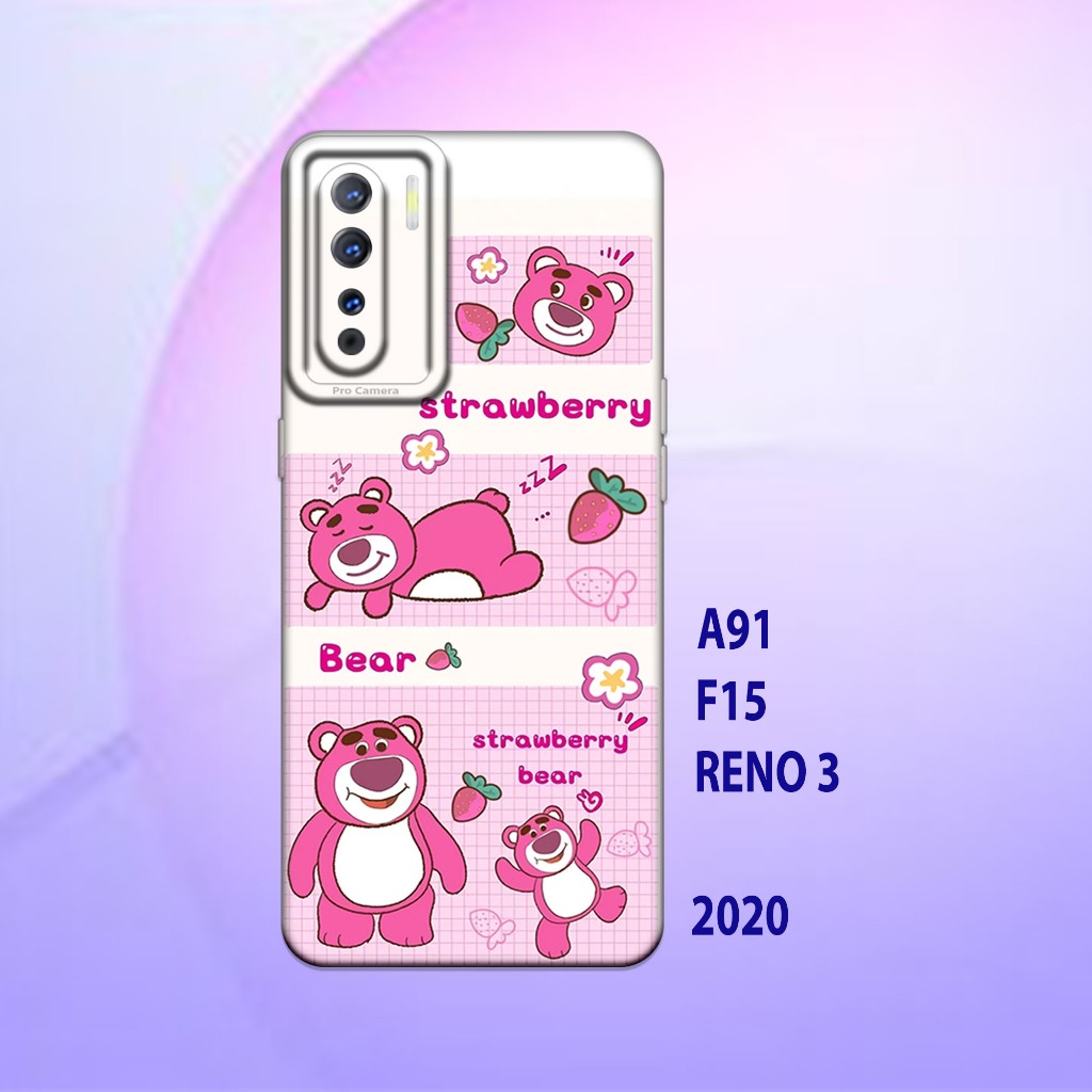 Silikon oppo A91 - oppo F15 - oppo Reno 3 _Casing case Proteksi HP bahan Lentur Tebal  Warna Hitam