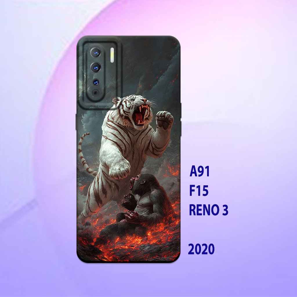 Silikon oppo A91 - oppo F15 - oppo Reno 3 _Casing case Proteksi HP bahan Lentur Tebal Hitam bening