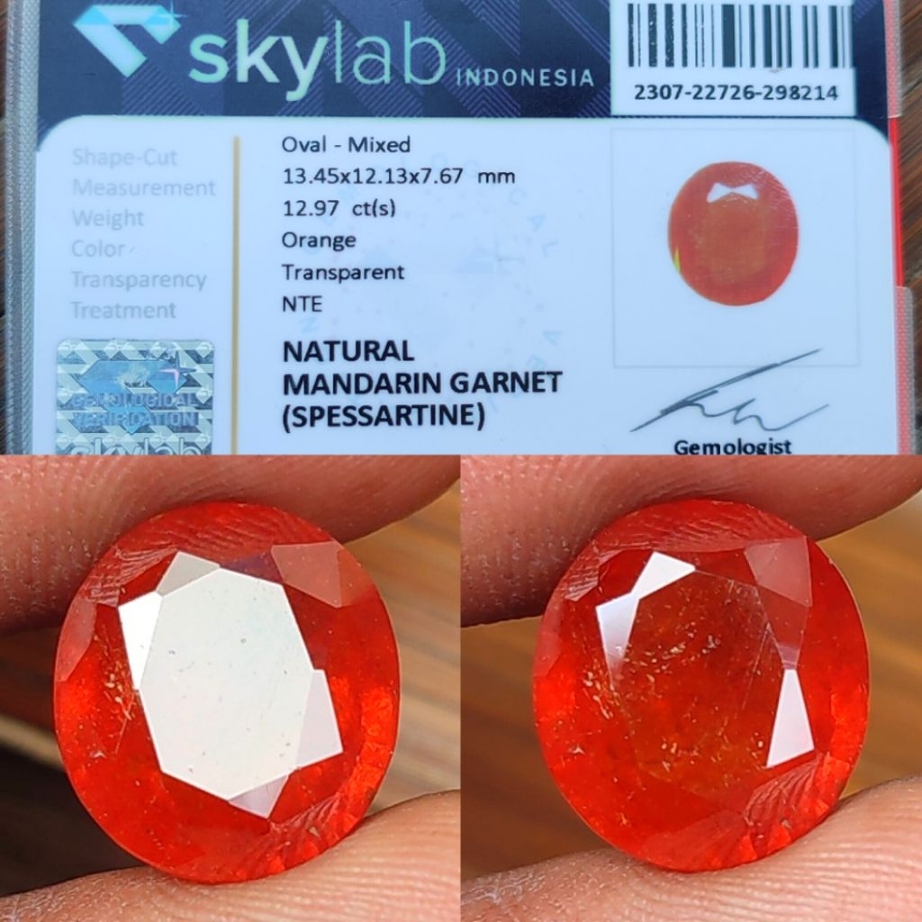 Natural Mandarin Garnet Memo Sky Lab