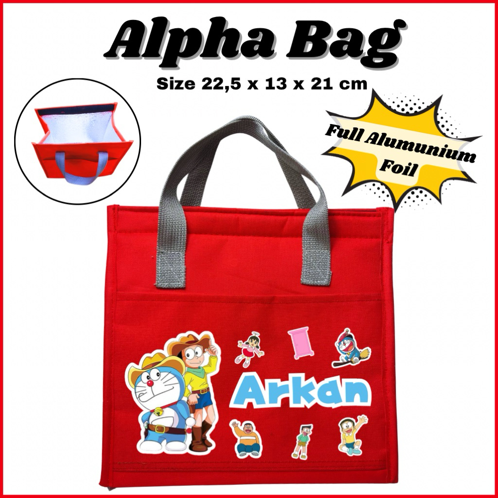 Tas Bekal Thermal Custom Nama Alfa 2