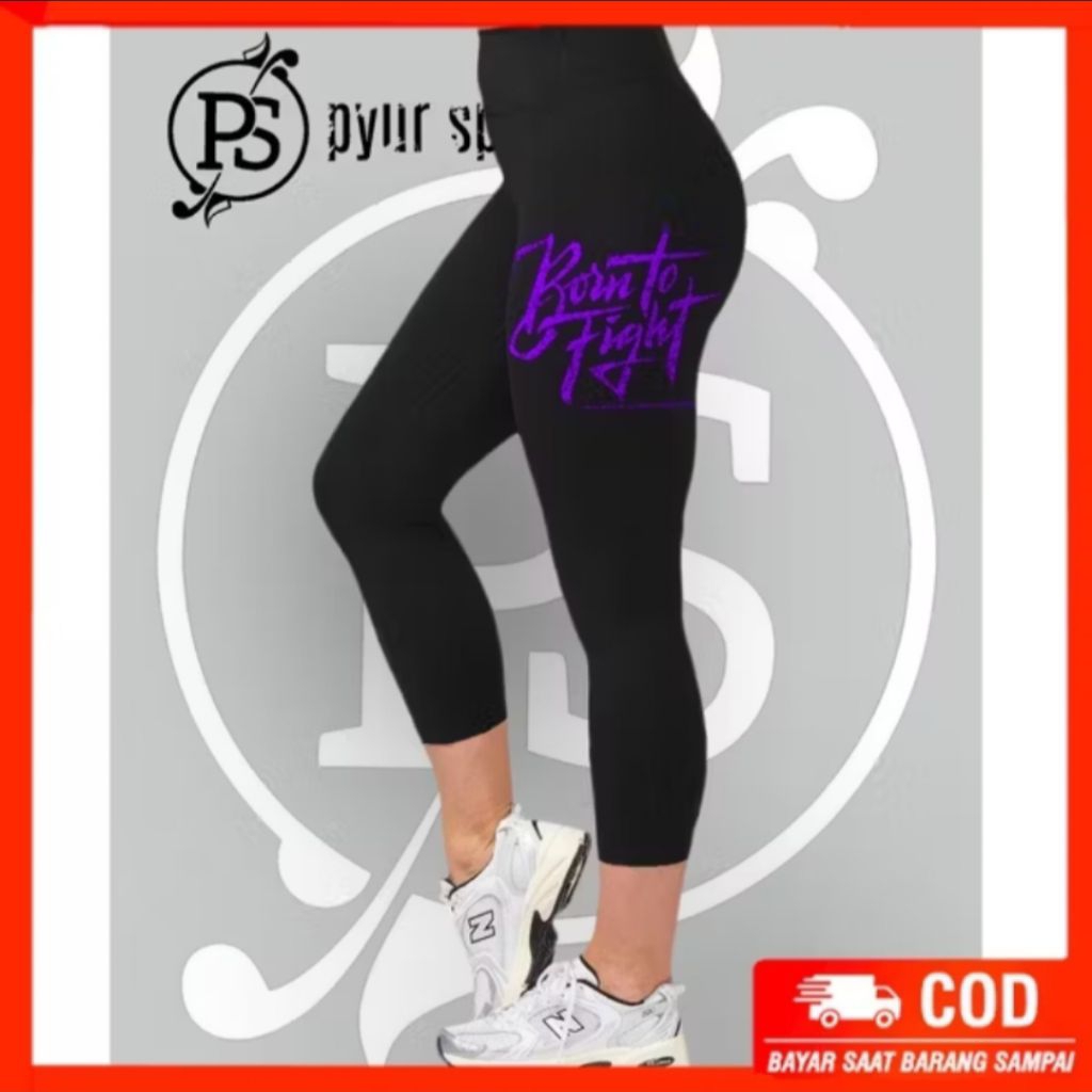 Pyur Sport ~ Leging Senam 7/8 Hitam Original Pyur sport
