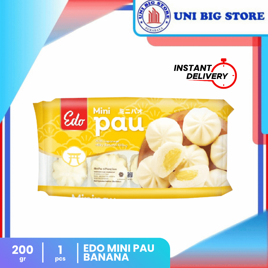 

Edo Mini Pau Japanese Milky Banana Frozen 200 gr Roti Pao Pisang Beku