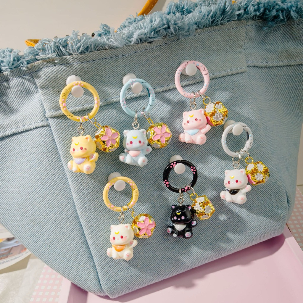 Gantungan Kunci Ring Kucing Maneki Neko Keychain