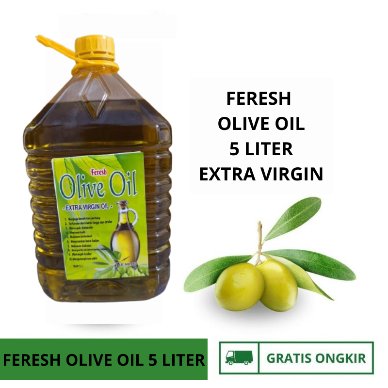 

Minyak Zaitun Extra Virgin 5 liter | Extra Virgin Olive Oil Feresh Import Premium Sehat EVOO