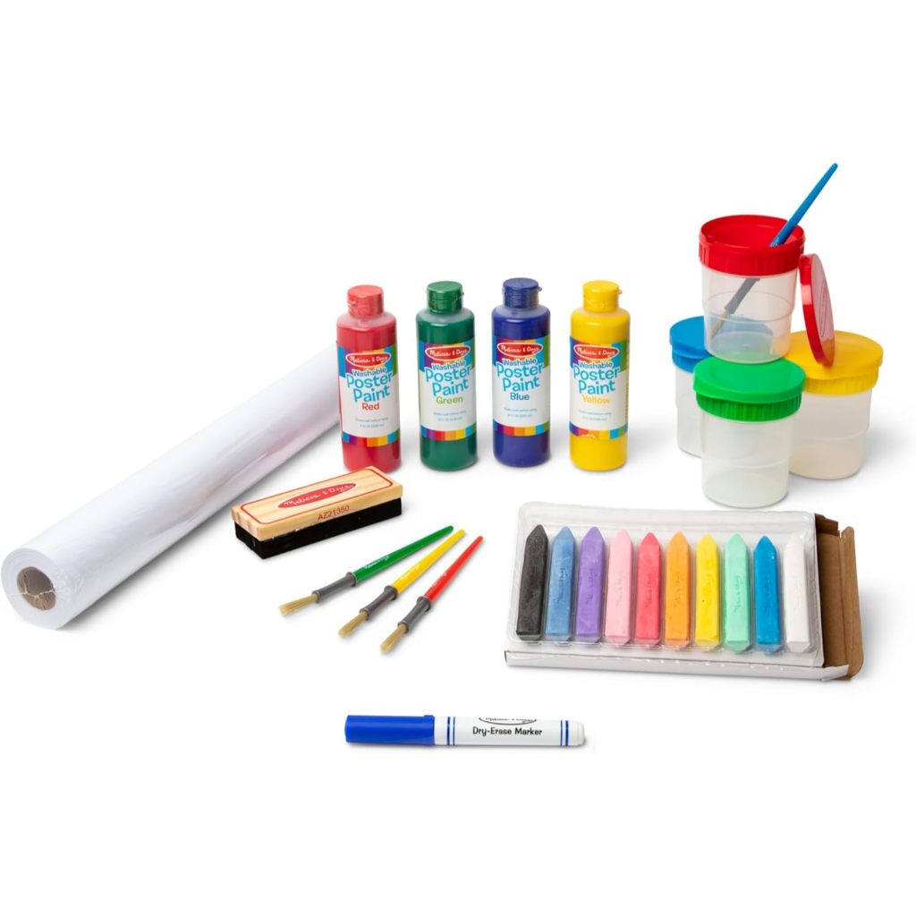 

Melissa & Doug Easel Accessory Set - Paint, Cups, Brushes, Chalk