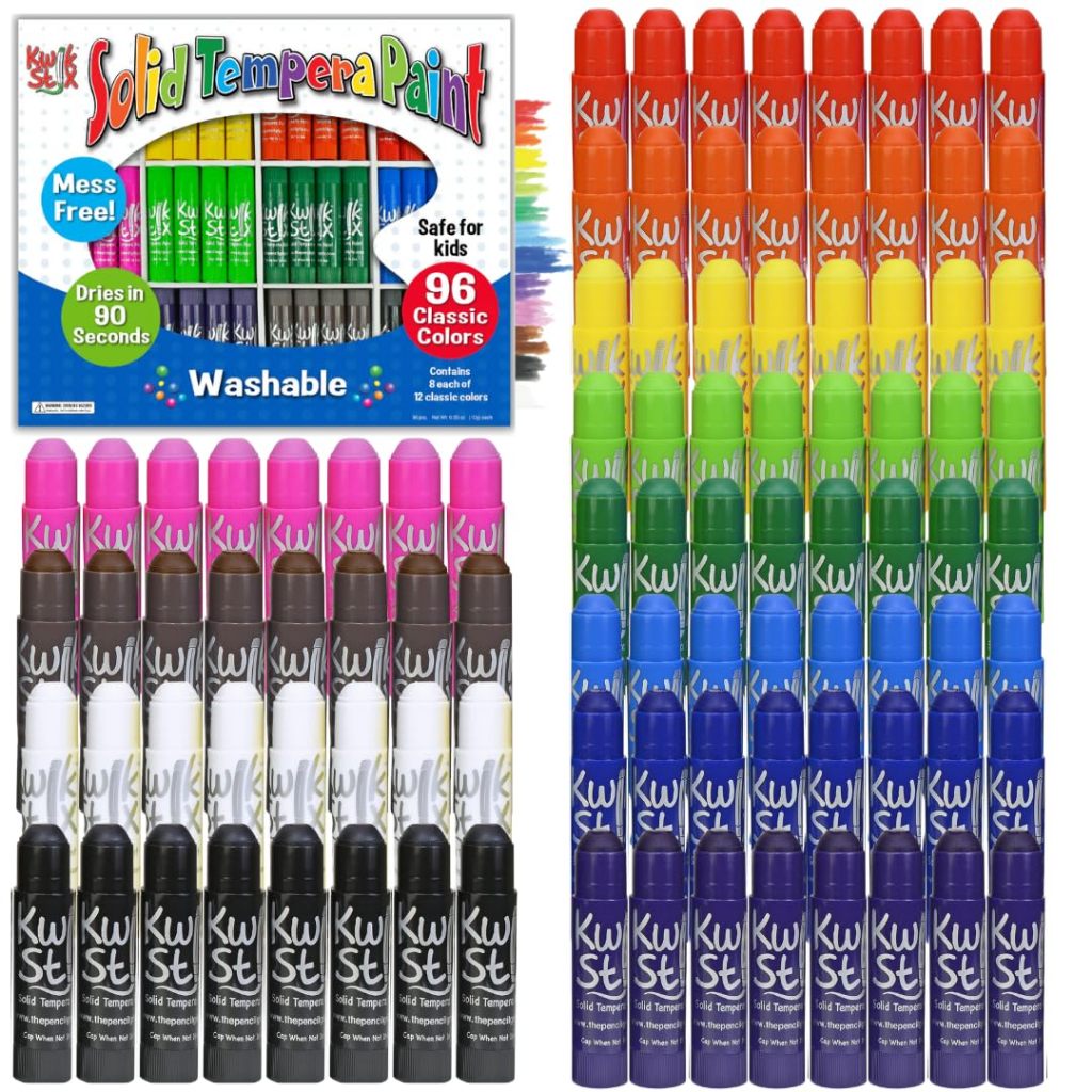 

Kwik Stix Solid Tempera Paint Sticks, 96 Colors, Washable Paint Sticks for Kids,