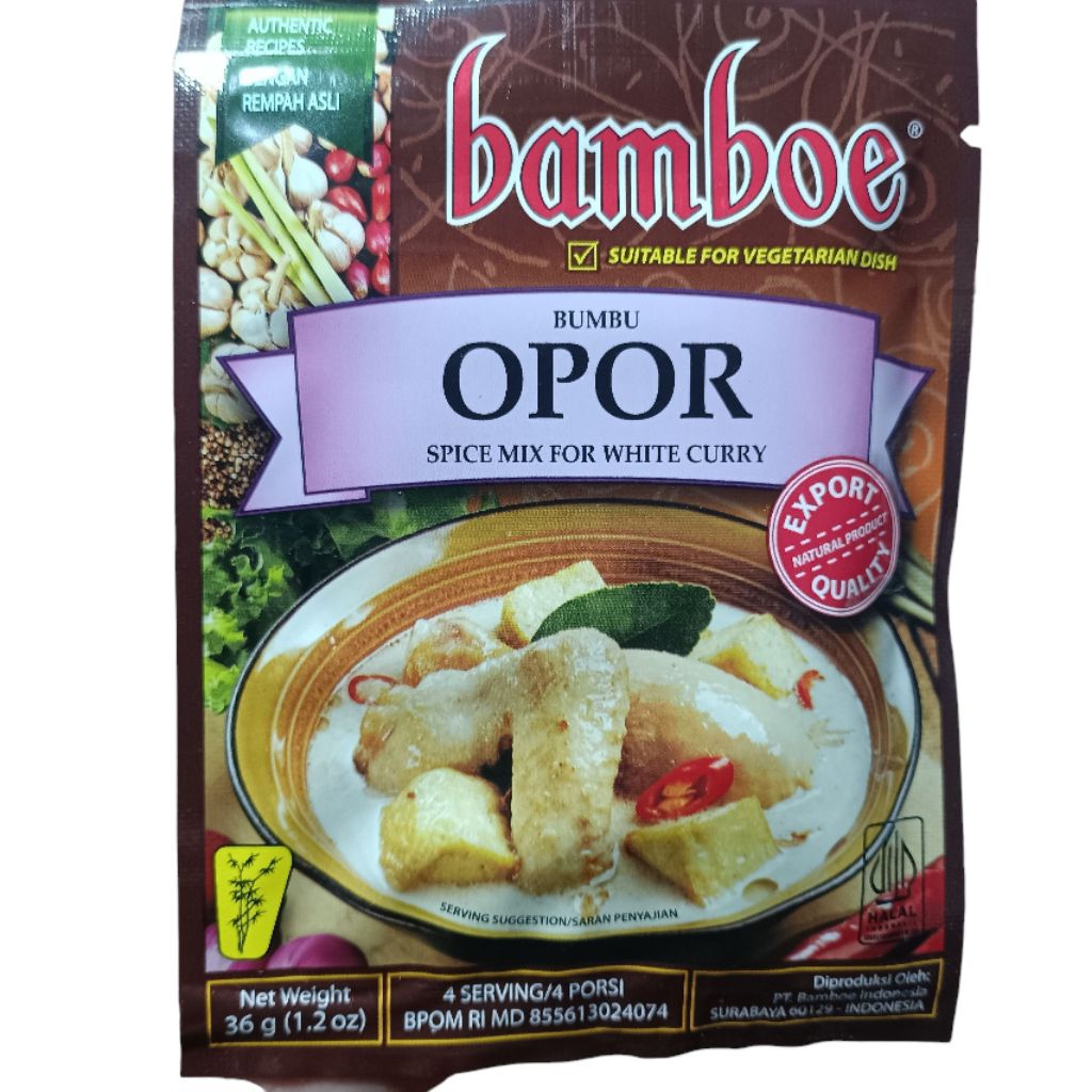 

Bumbu Bamboe Opor Ayam White Curry 36 gr bumbu basah Bambu