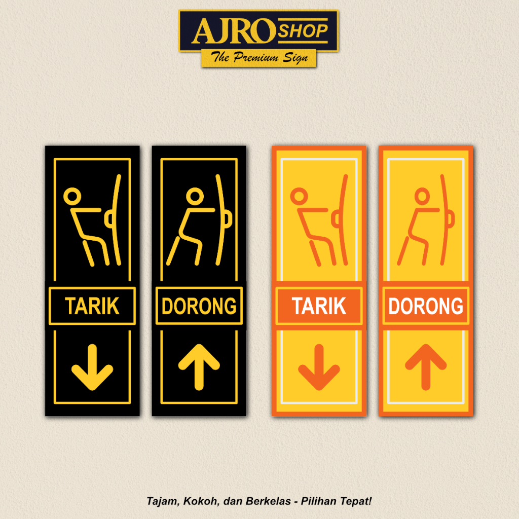 

Stiker Vinyl Premium Petunjuk Tarik / Dorong - Ukuran 7x20 Cm