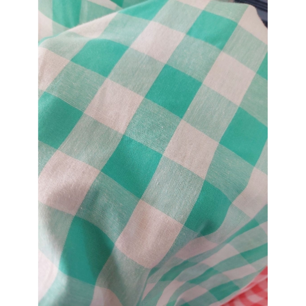 kain katun kotak premium  - kain katun kotak besar  - kain katun kotak original  ( hijau ) j