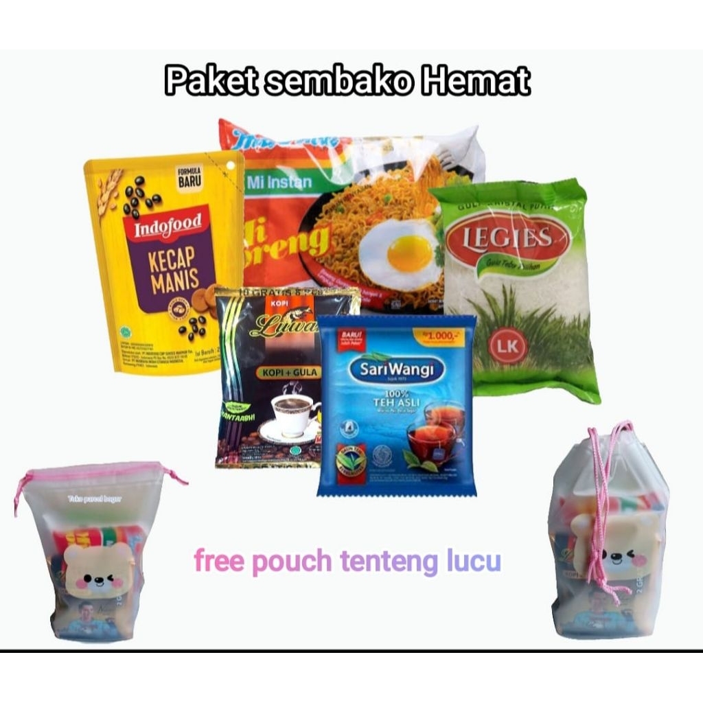 

paket sembako mini free pouch lucu