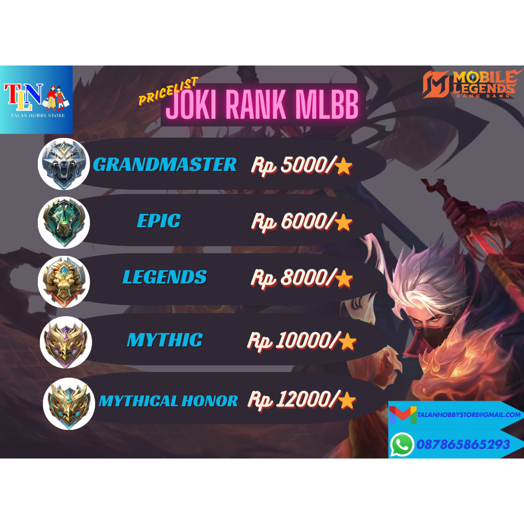 Talan Hobby Store List Joki Rank MLBB